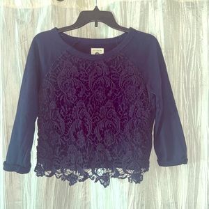 Navy blue crochet sweater